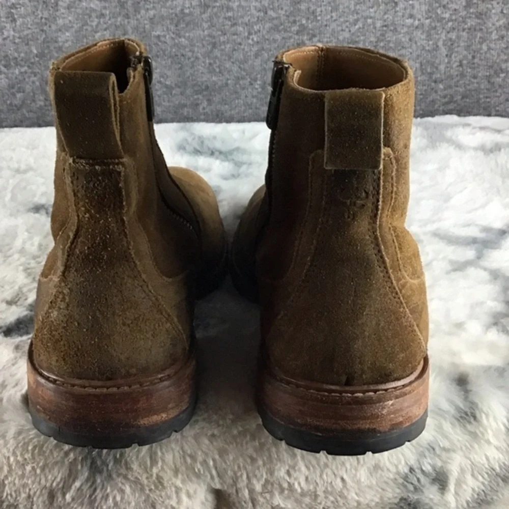 Trask Larkin Men's Water Resistant Waxed Suede Ankle‎ Boots Inside Zip Size 8M